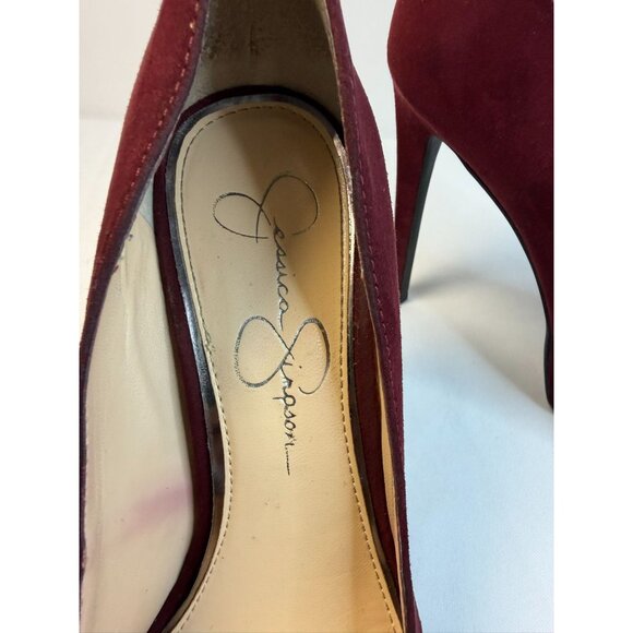 Jessica Simpson Venisse Womens Size 7.5M Burgundy Suede Platform Stiletto Heels - Picture 10 of 16